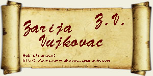 Zarija Vujkovac vizit kartica